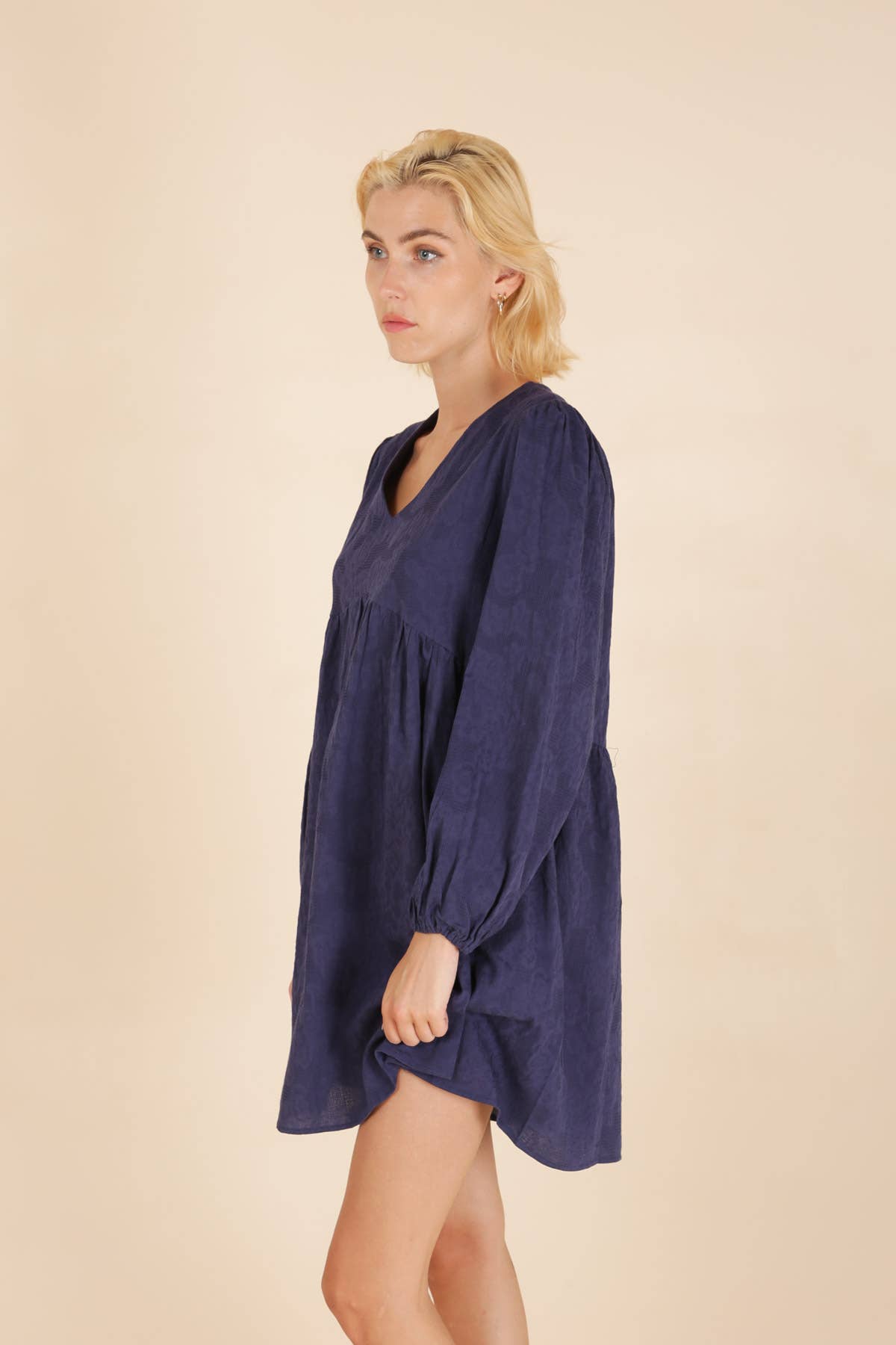 Abito corto Roni in cotone blu navy