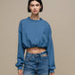 Felpa cropped oversize in misto cotone