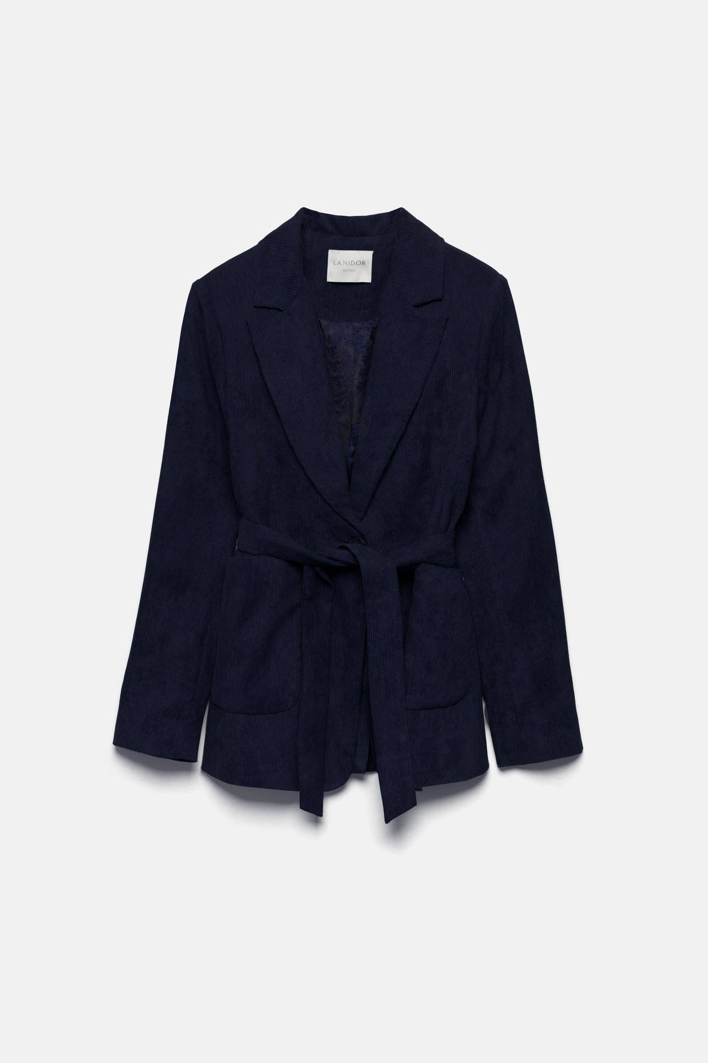 Blazer in velluto a coste con cintura
