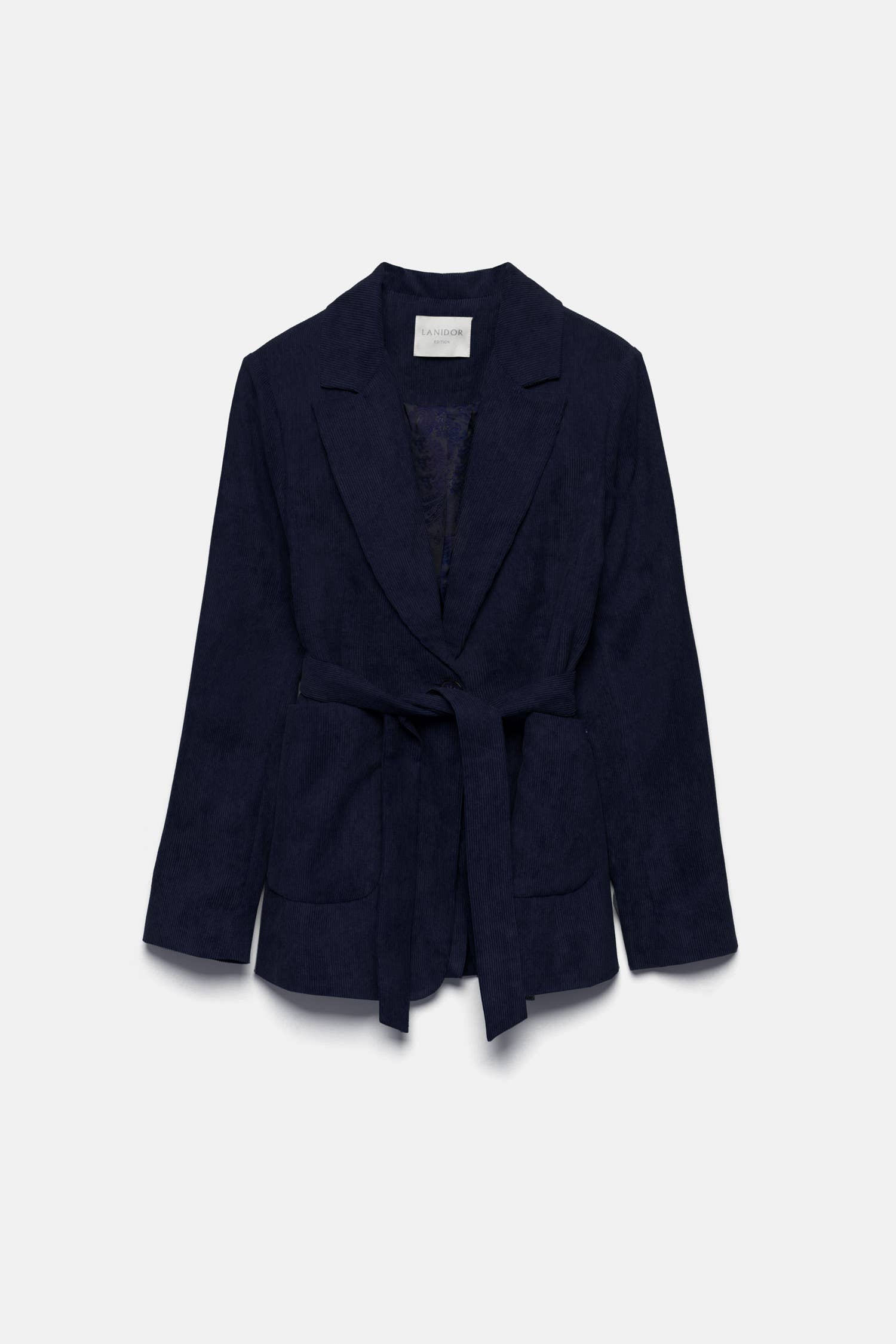 Blazer in velluto a coste con cintura