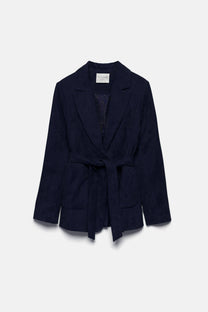 Blazer in velluto a coste con cintura
