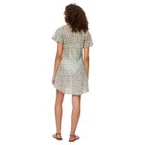 Abito corto estivo boho in cotone con scollo a V