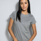 T-shirt donna antimacchia grigio scuro in cotone