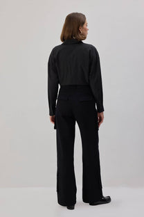 Pantaloni cargo in gabardine neri