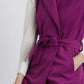 Gilet lungo con cintura viola