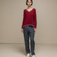 Maglione in maglia scollo a V con dettagli lurex