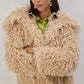 Cappotto corto in eco pelliccia beige