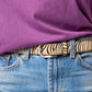 Cintura donna in pelle con stampa zebrata