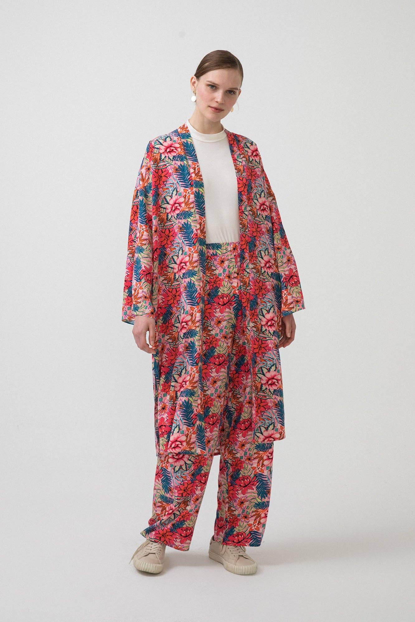 Set kimono con stampa etnica