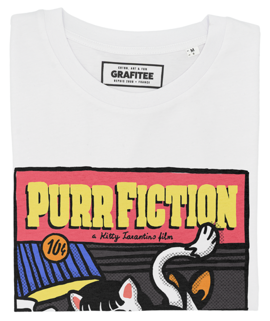 T-shirt unisex in cotone biologico con stampa Purr Fiction