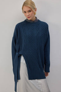 Tunica in maglia con laccio laterale
