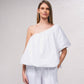 Blusa asimmetrica in popeline di cotone