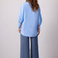Tunica in cotone con collo a camicia e fiocco