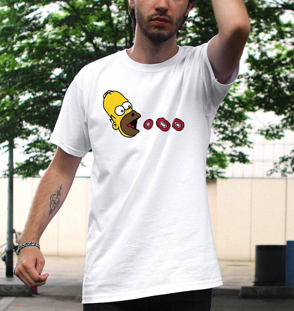 T-shirt Simpson Pacman in cotone biologico