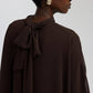 Abito lungo in chiffon con maniche a pipistrello
