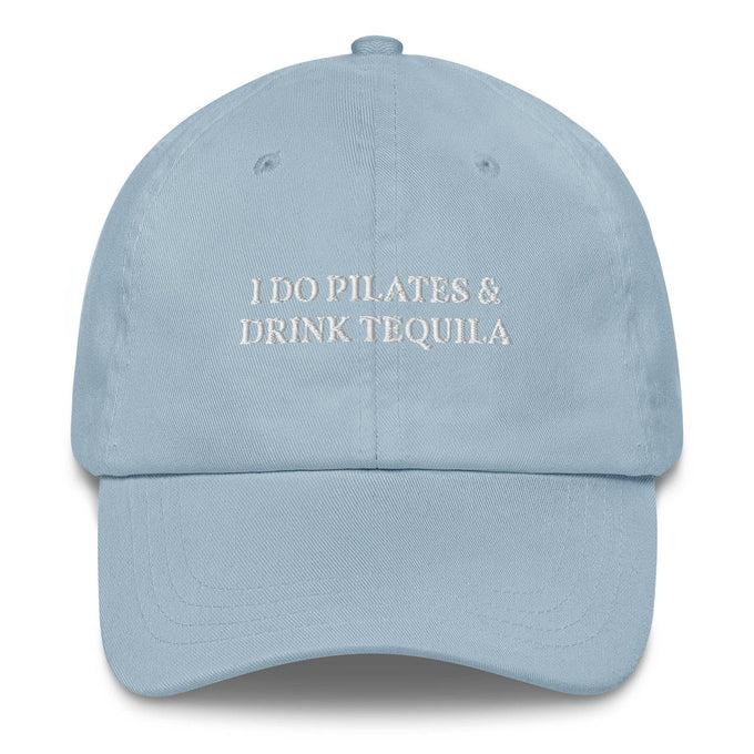 Cappellino da baseball ricamato “Faccio pilates e bevo tequila”
