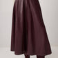 Gonna midi in ecopelle bordeaux