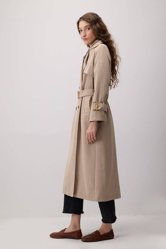Trench oversize con cintura e fibbia