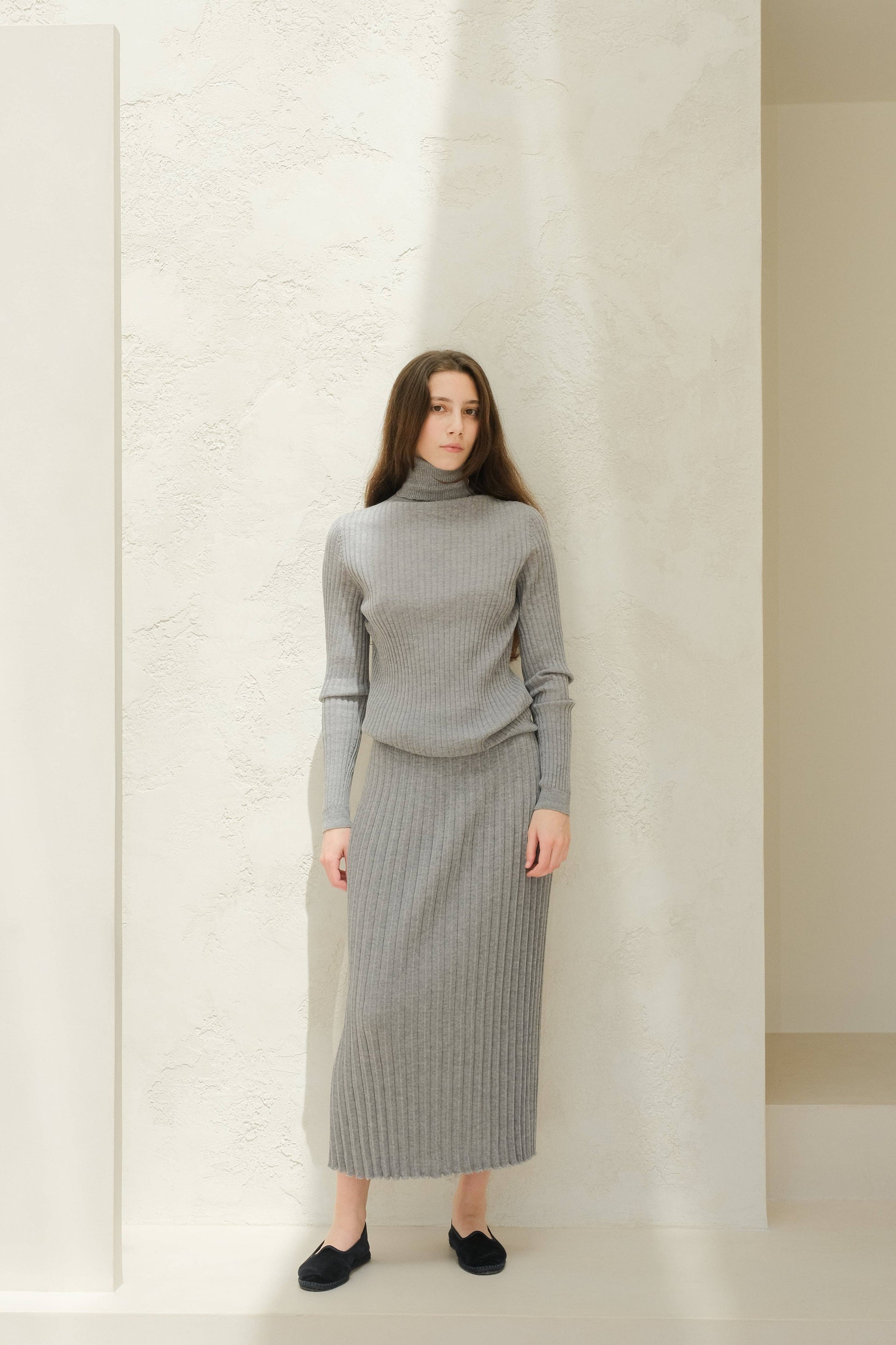 Dolcevita a coste in lana merino extra fine
