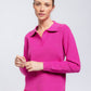 Maglione polo in maglia da donna
