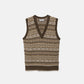 Gilet in maglia jacquard con scollo a V