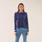 Maglia donna in viscosa bicolor con retro stampato