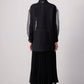 Camicia in organza nera con maniche trasparenti