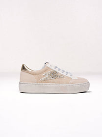 Sneakers con glitter a contrasto