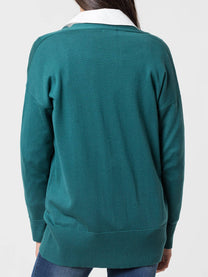 Cardigan lungo con scollo a V e bottoni