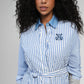 Abito camicia a righe blu Sissinou