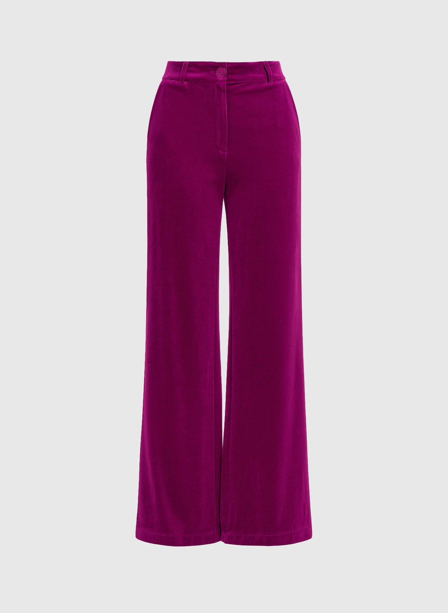 Pantaloni a zampa in velluto viola