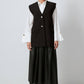 Gilet in crêpe nero con bottoni