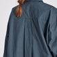 Camicia in popeline di cotone biologico blu denim