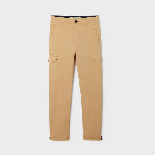Pantaloni cargo taupe in cotone BCI