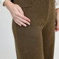 Pantaloni ampi in velluto a coste verde militare