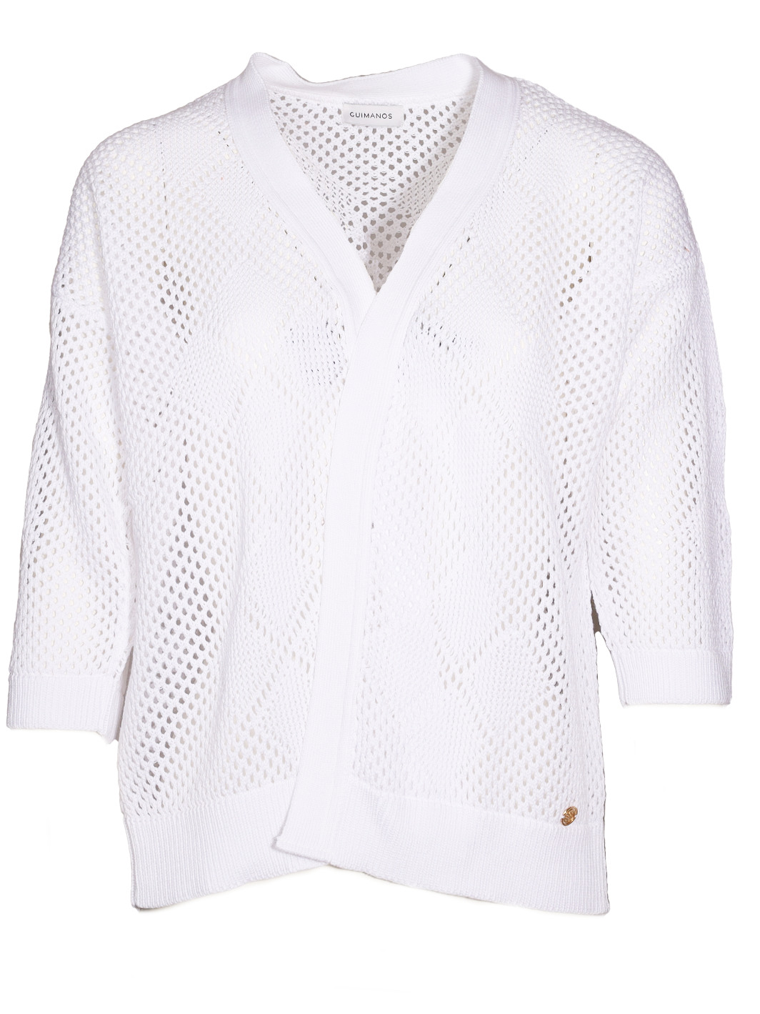 Cardigan in rete traforata in cotone