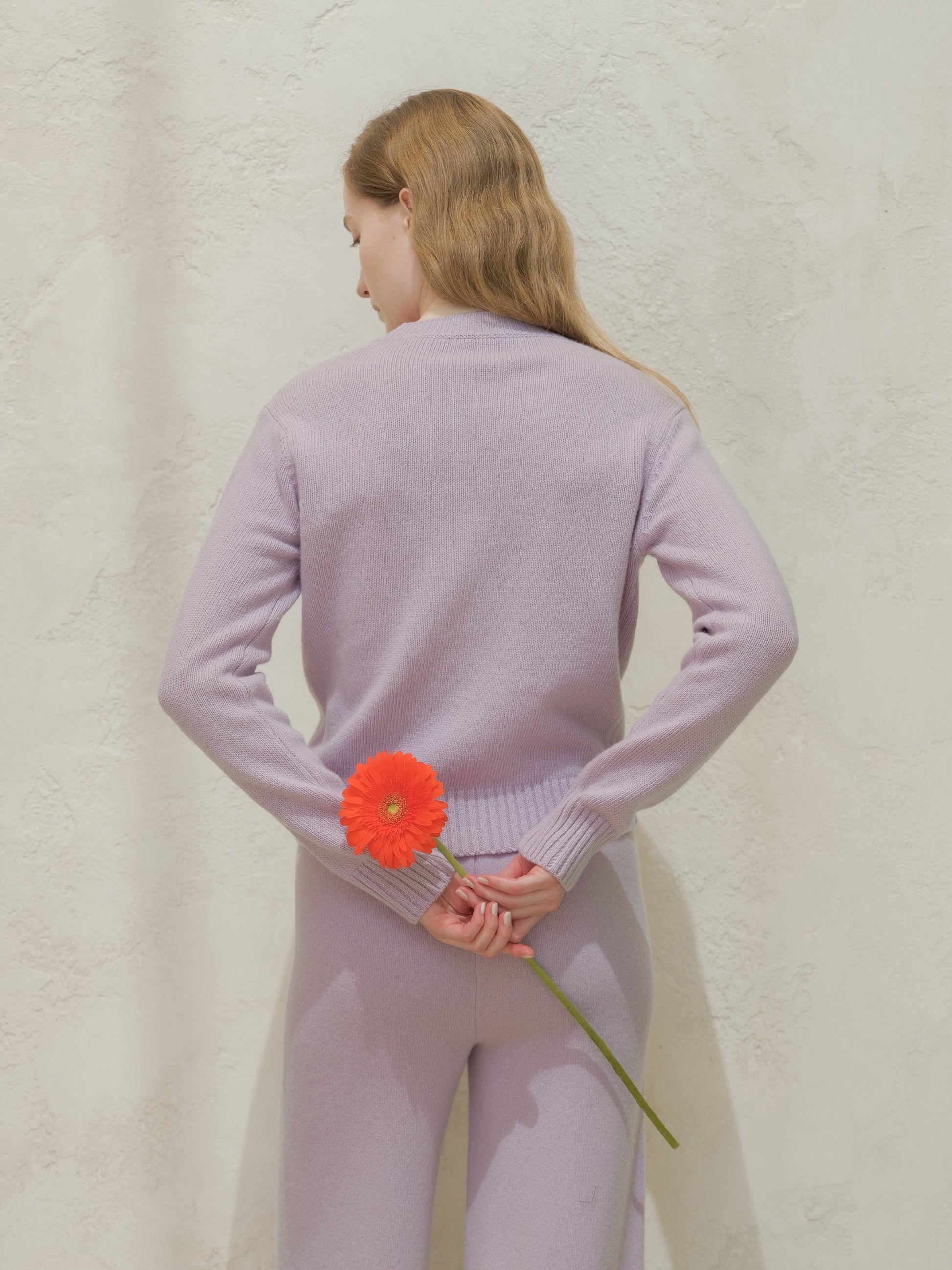 Maglione girocollo boxy in misto cashmere
