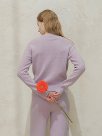 Maglione girocollo boxy in misto cashmere