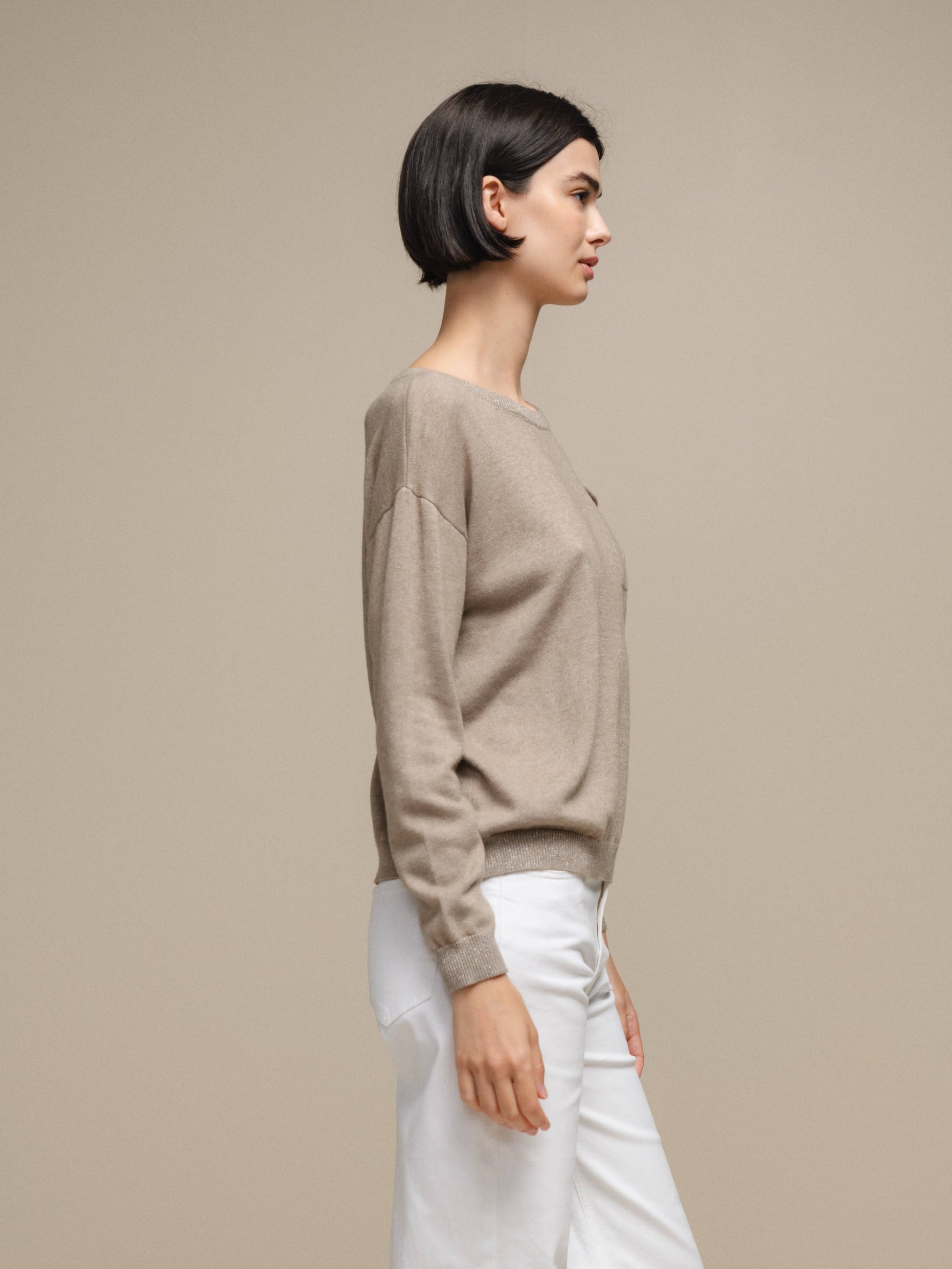 Maglione in maglia donna con taschino applicato