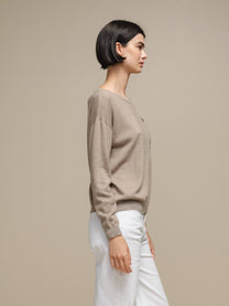 Maglione in maglia donna con taschino applicato