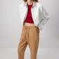 Pantaloni jogger a vita alta in gabardina con coulisse