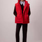 Gilet imbottito con cappuccio rosso