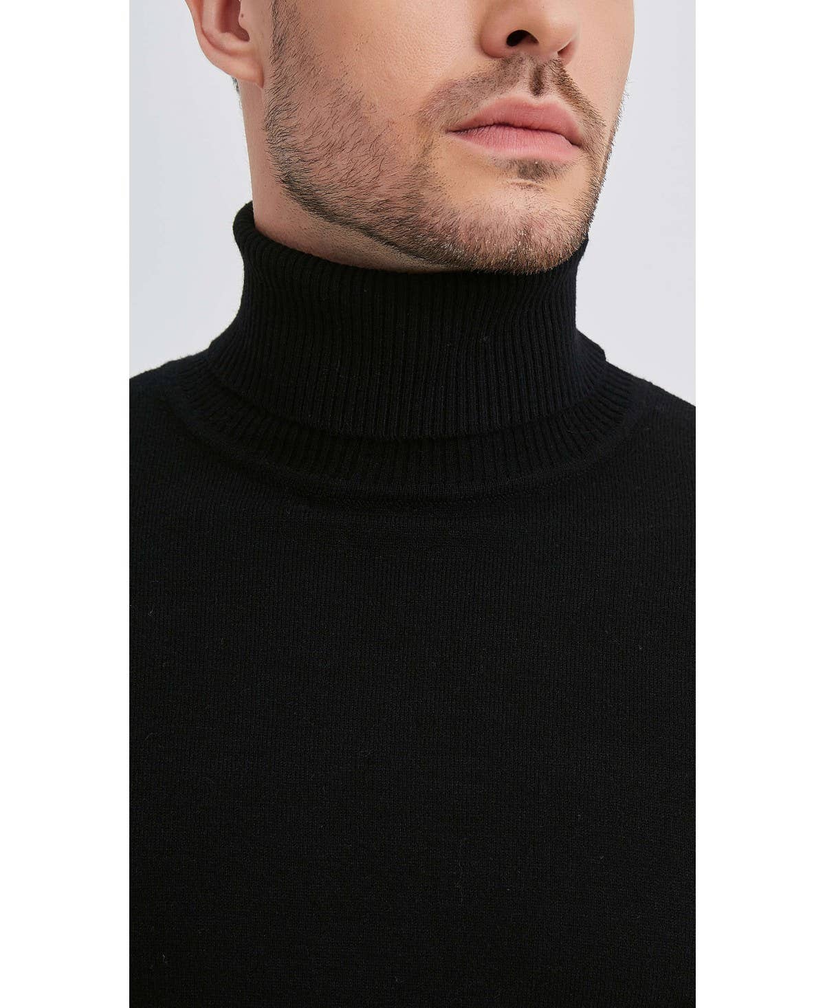 Maglione dolcevita effetto cashmere nero taglie forti