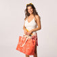 Shopper in cotone biologico con stampa bandana arancione
