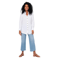 Camicia estiva in misto lino a maniche lunghe da donna