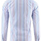 Camicia slim fit a righe blu e bordeaux
