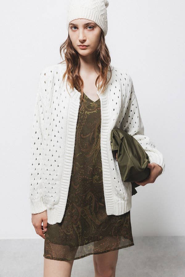 Cardigan in maglia strutturata