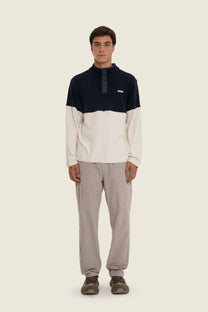 Maglione in pile bicolore unisex Carbon White
