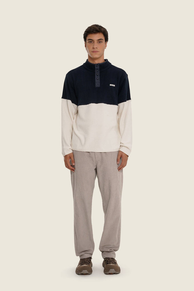 Maglione in pile bicolore unisex Carbon White