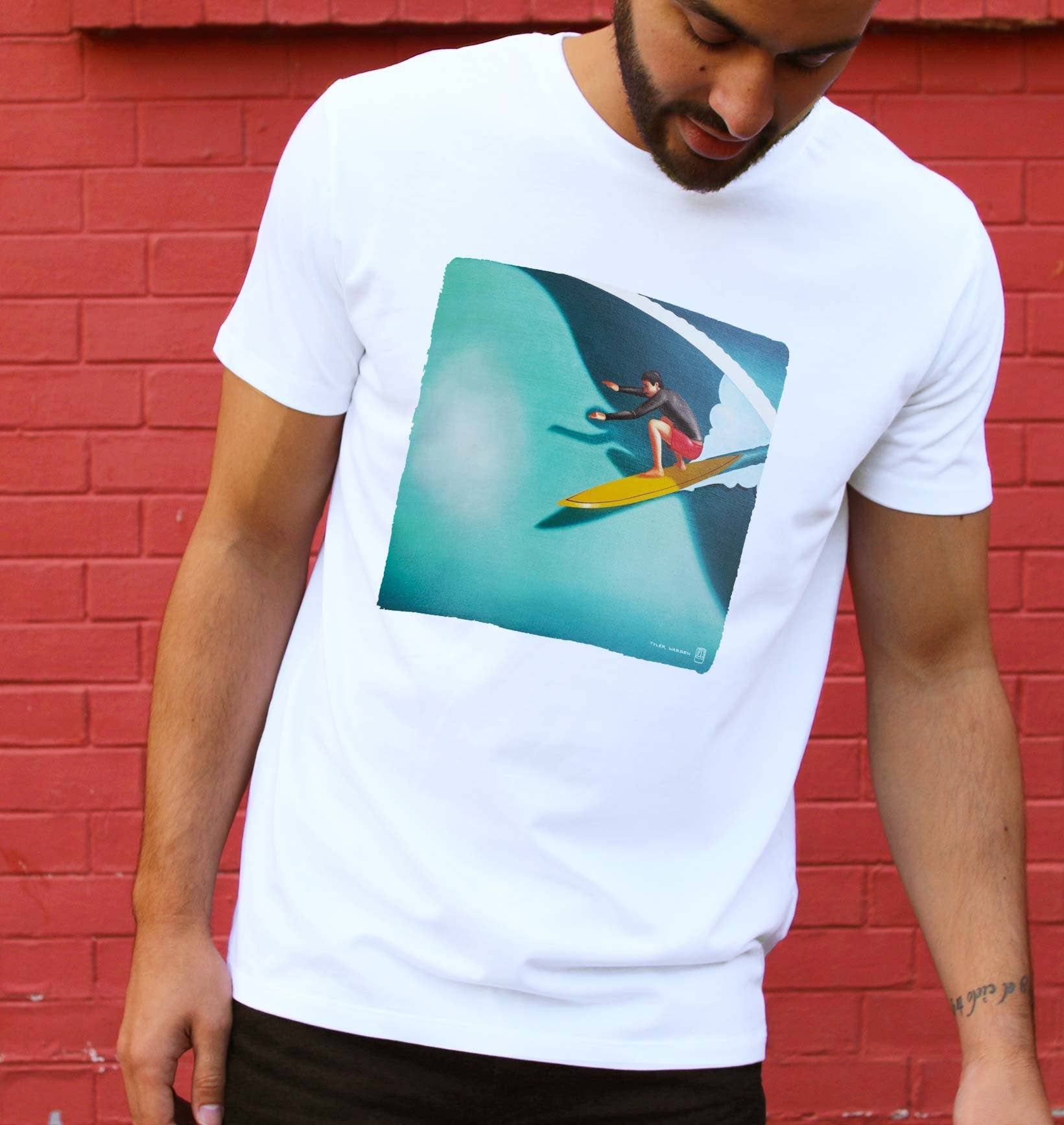 T-shirt Surf Artistica in Cotone Biologico